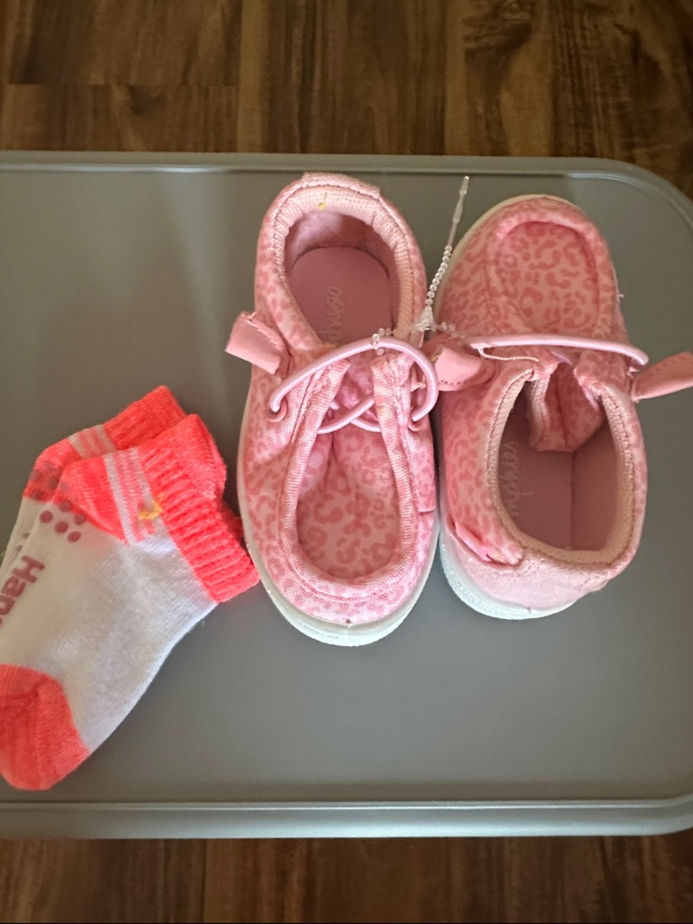 oomphies Pink Leopard-Print Slip-On Baby Sneakers